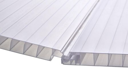 Click-Step kanalplast. 16 mm 2-skikt polykarbonat. Opalvit - 5 st./fp - 