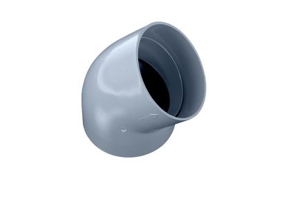 Rörvinkel 45° Ø 75 mm. Grå - 
