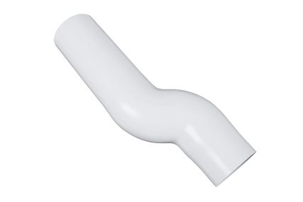 Sockelknä / Skjutbart rör med böjning Ø 75 mm. Vit - 