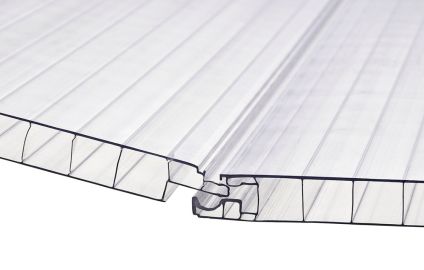 Click-Step kanalplast. 16 mm 2-skikt polykarbonat. Klar - 5 st./fp - 