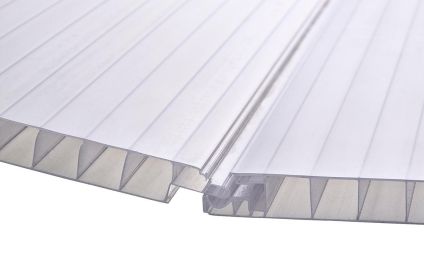 Click-Step kanalplast. 16 mm 2-skikt polykarbonat. Opalvit - 5 st./fp - 