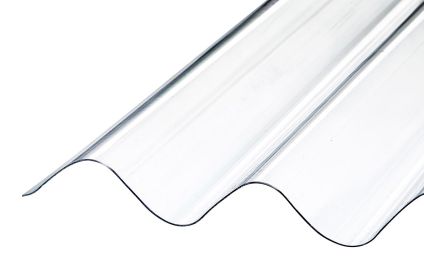 Ljusskivor PC profil 95/38. Glasklar - 2000 x 950 x 0,8 mm.