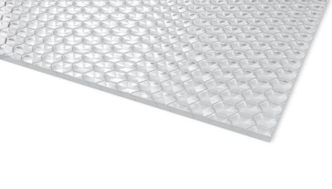 Plexiglas XT Textures klar 0A000 W Bikakestruktur / Sl&auml;t yta 3.050 x 1.650 x 3 mm