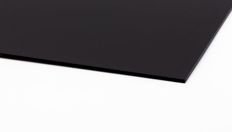 Plexiglas gjutet Satinice Black Panther 9H01 SC satinmatt p&aring; ana sidan SK-Folie 3.050 x 2.030 x 3 mm