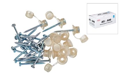 Toppskruv A96. Monteringsset med skruv och lock - 100 st.